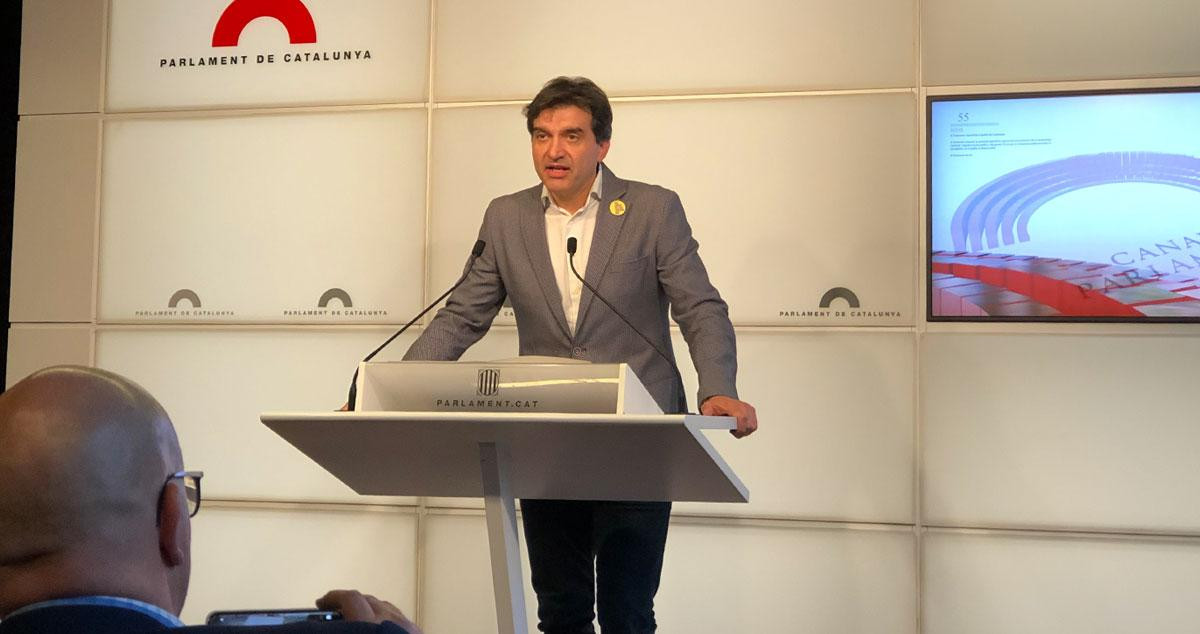 Sergi Sabrià, portavoz de ERC en el Parlament, comparece tras la retirada del acta de diputado a Torra / CG