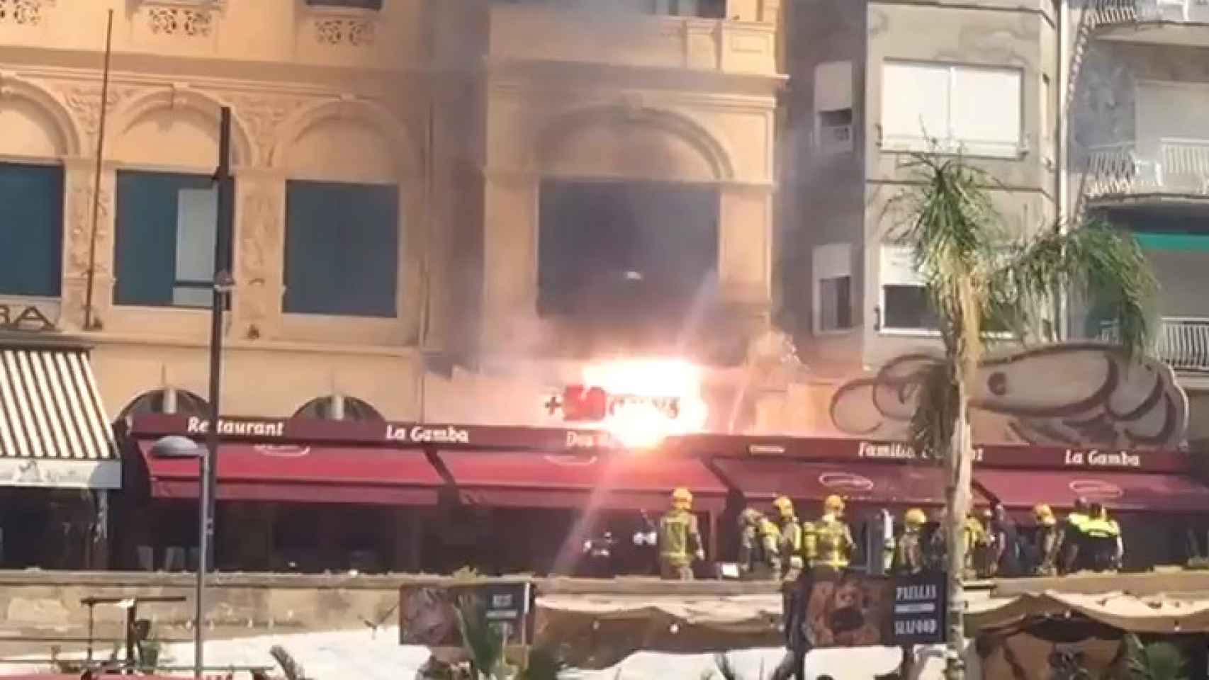 El momento de la explosión en el restaurante La Gamba de Palamós / CG