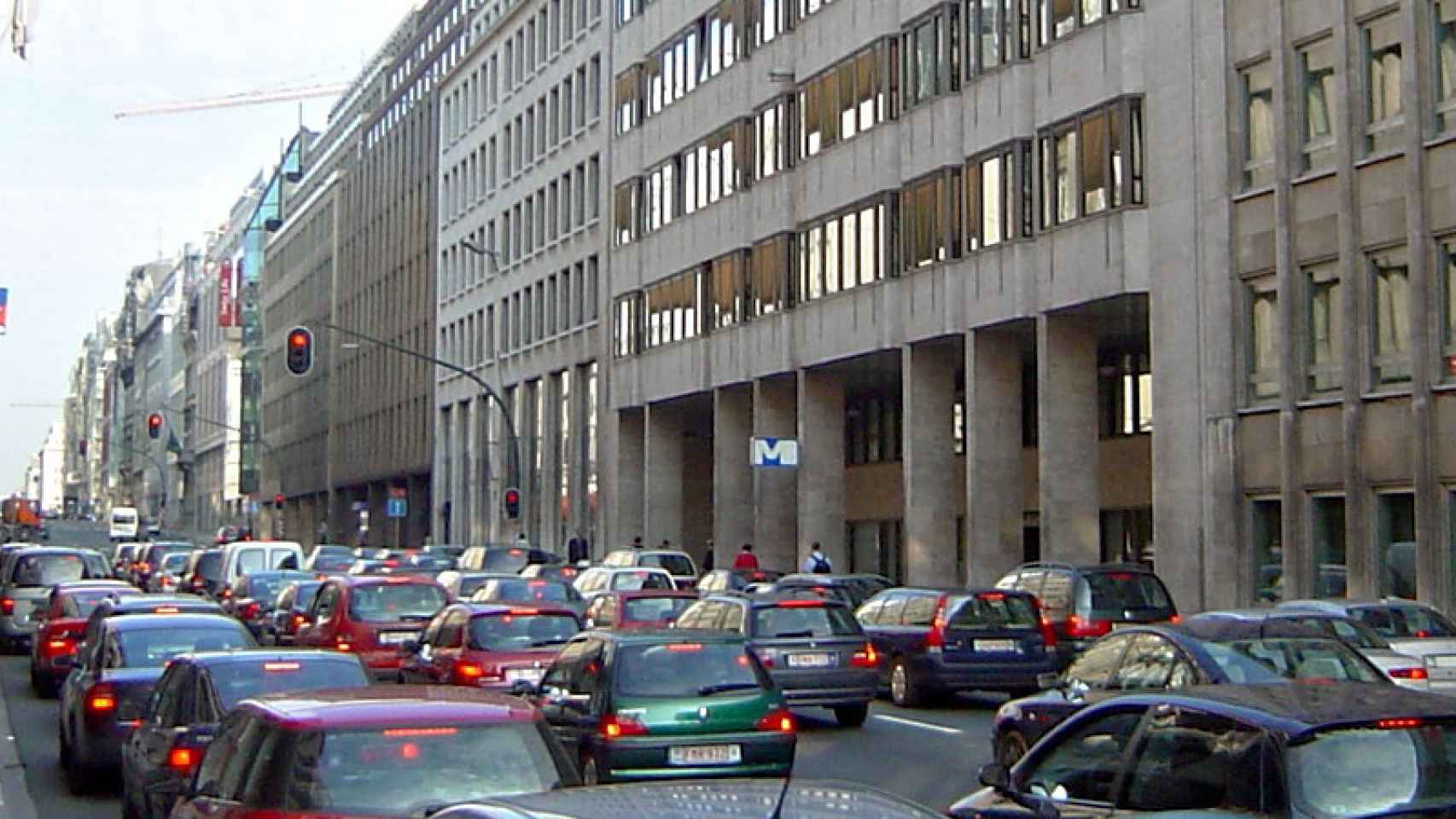 Calle de la oficina del primer ministro de Bruselas, la Rue de la Loi.