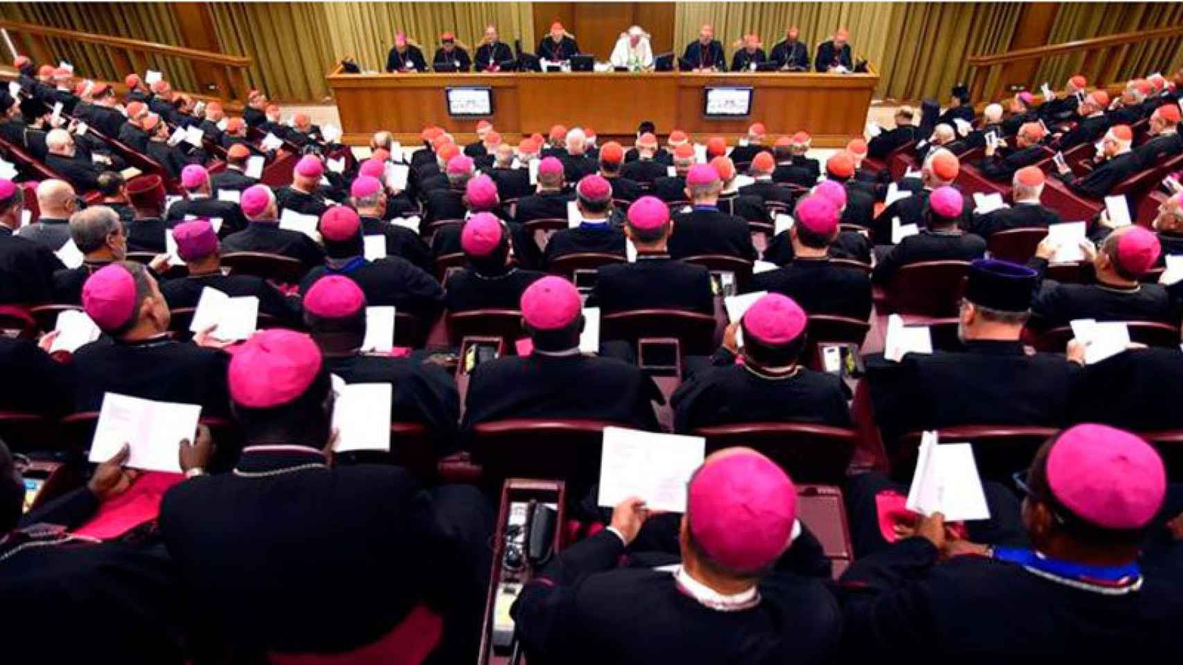 El Papa Francisco preside una de las sesiones del sínodo.