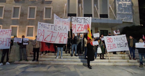 Manifestación en Albania para reclamar una investigación sobre el desaparición del corazón / CEDIDA