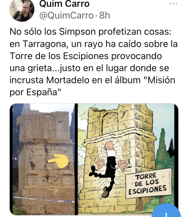 Cómic de Mortadelo y Filemón en el que aparece la Torre de los Escipiones / TWITTER