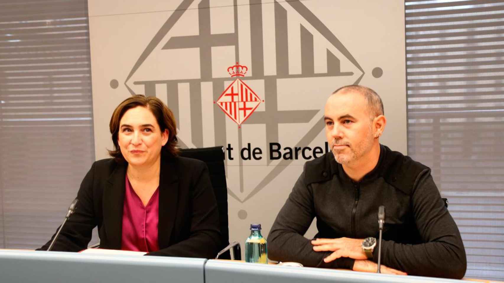 Ada Colau, alcaldesa de Barcelona y presidenta del AMB, y Eloi Badia, concejal de Transición Ecológica y vicepresidente de Ecología de la institución supramunicipal / CG