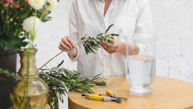 Preparación de un ramo de flores / COLVIN