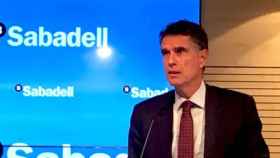 Jaime Guardiola, consejero delegado de Banco Sabadell, en la presentación de resultados del primer trimestre de 2018 / CG