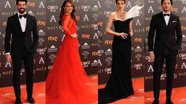 Miguel Ángel Muñoz, Paula Echevarría, Nieves Álvarez y Andrés Velencoso, en la gala de los Premios Goya / EP