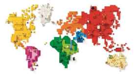 Imagen de un mapa hecho con piezas de Lego / LEGO