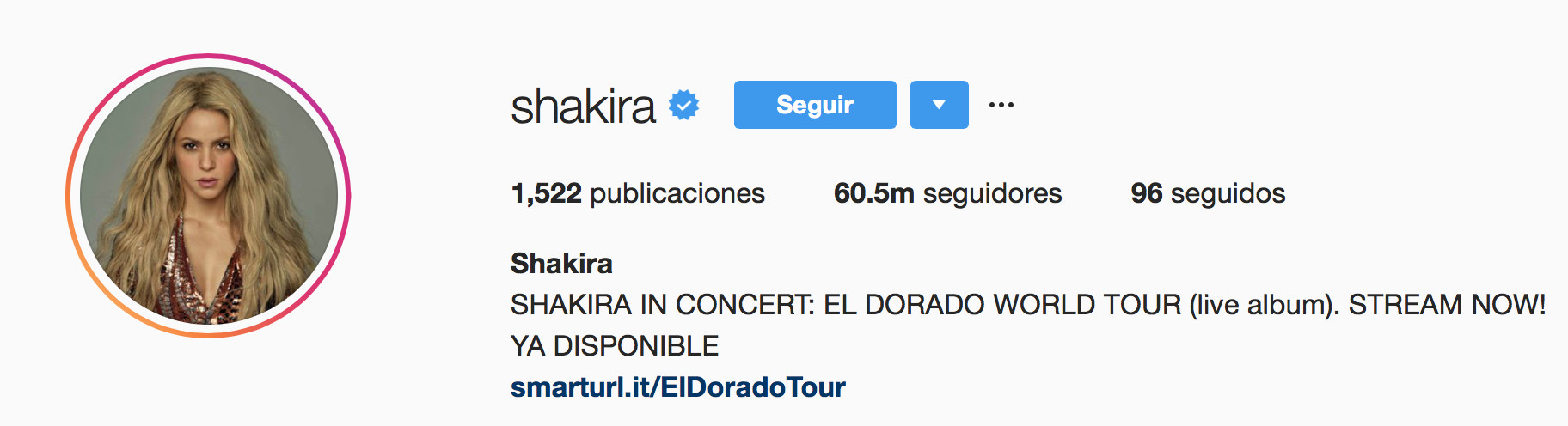 seguidores Shakira