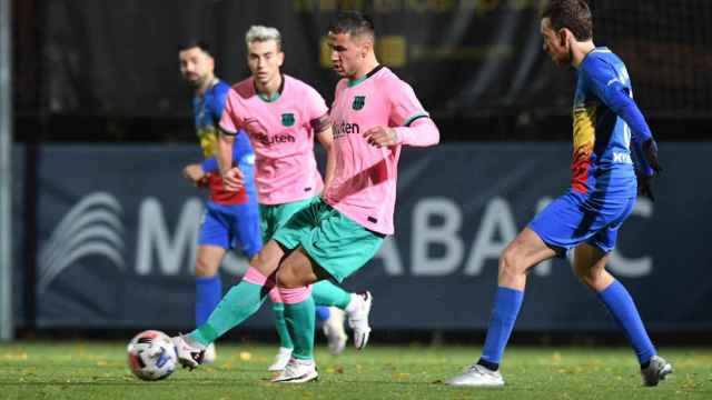 Rey Manaj en un encuentro con el Barça B, el curso pasado / FCB