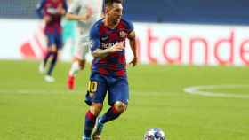 Leo Messi durante el partido ante el Bayern /FCB