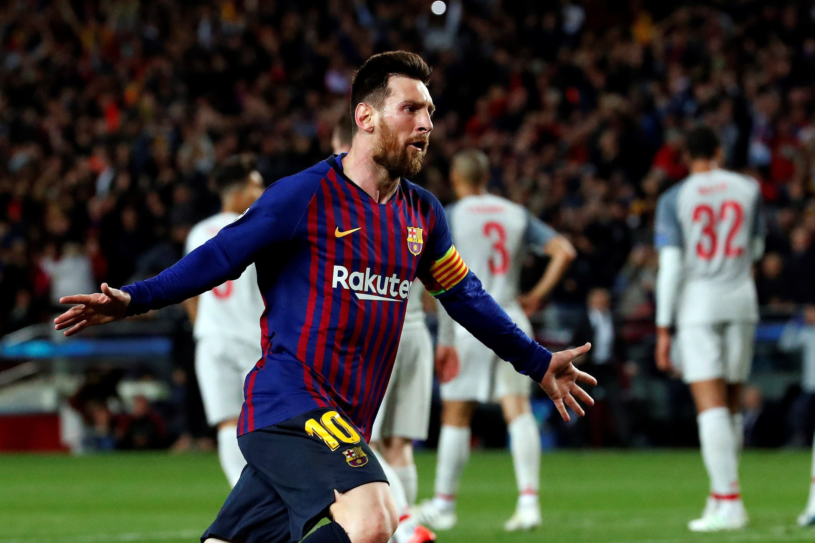 Leo Messi celebra su segundo gol ante el Liverpool / EFE
