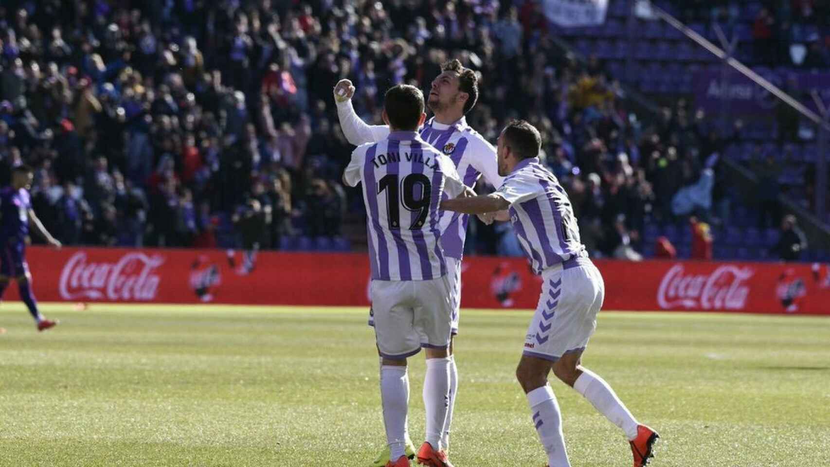 Una foto de los jugadores del Valladolid celebrando un gol / EFE