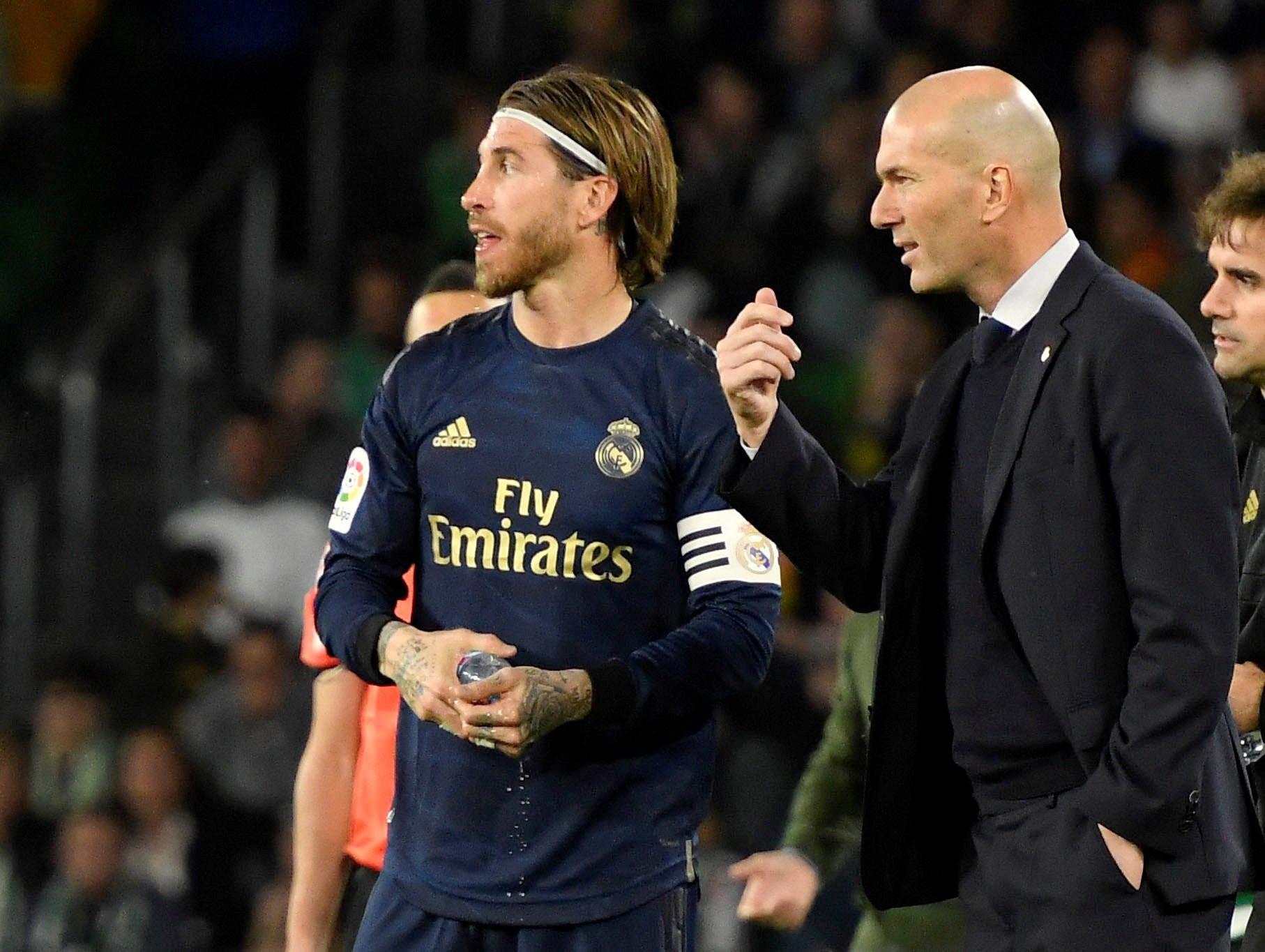 Zidane y el capitán del Real Madrid Sergio Ramos /EFE