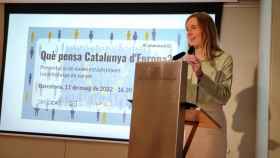 La 'consellera' de Acción Exterior de la Generalitat, Victòria Alsina, en la clausura del acto '¿Qué piensa Cataluña de Europa?' / EUROPA PRESS