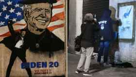 Imagen del grafity de TvBoy tras la victoria de Joe Biden en las elecciones en Estados Unidos / EO