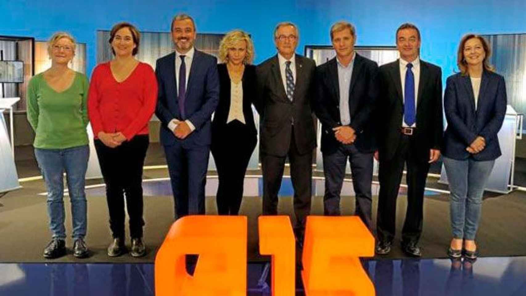 Los candidatos a la alcaldía de Barcelona, en un debate en las elecciones de 2015 / CG