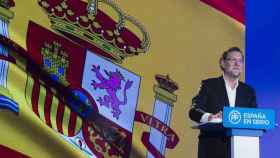 El presidente del Gobierno y del PP, Mariano Rajoy, en el acto de presentación de sus candidatos para el 20D, en Barcelona.