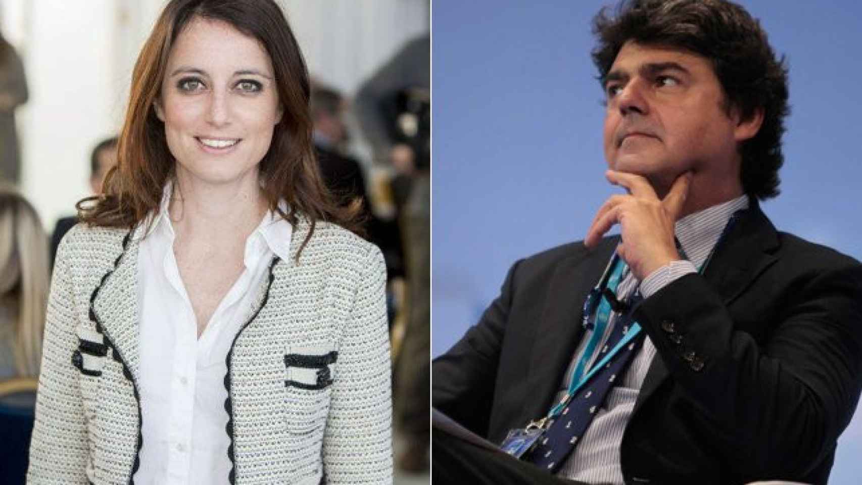 La nueva vicepresidenta de Estudios y Programas del PP, Andrea Levy, y el jefe de campaña 'popular' para las próximas generales, Jorge Moragas