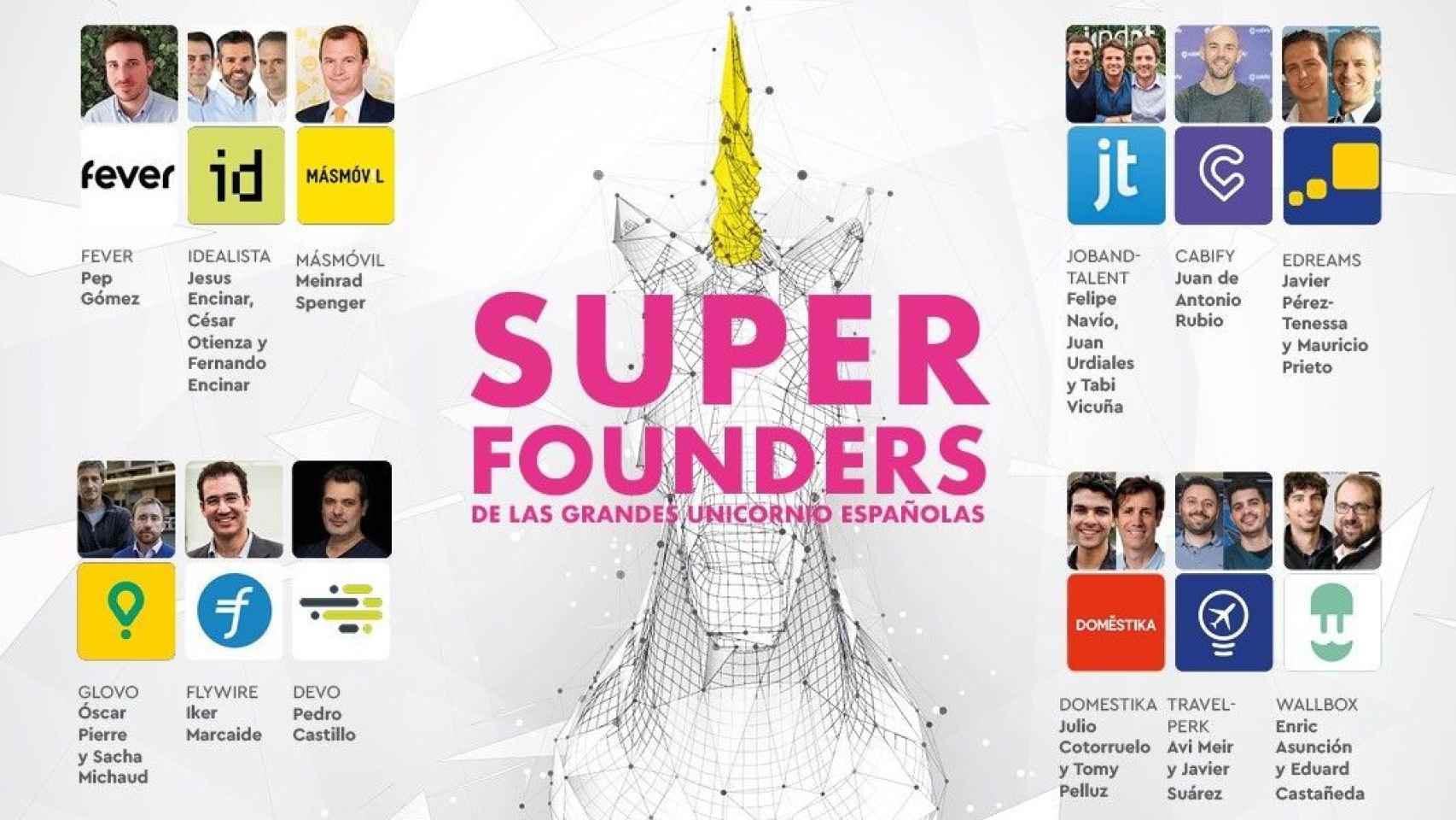 Los 12 emprendedores del libro 'Superfounders de las grandes ‘unicornio’ españolas' / SERVIMEDIA