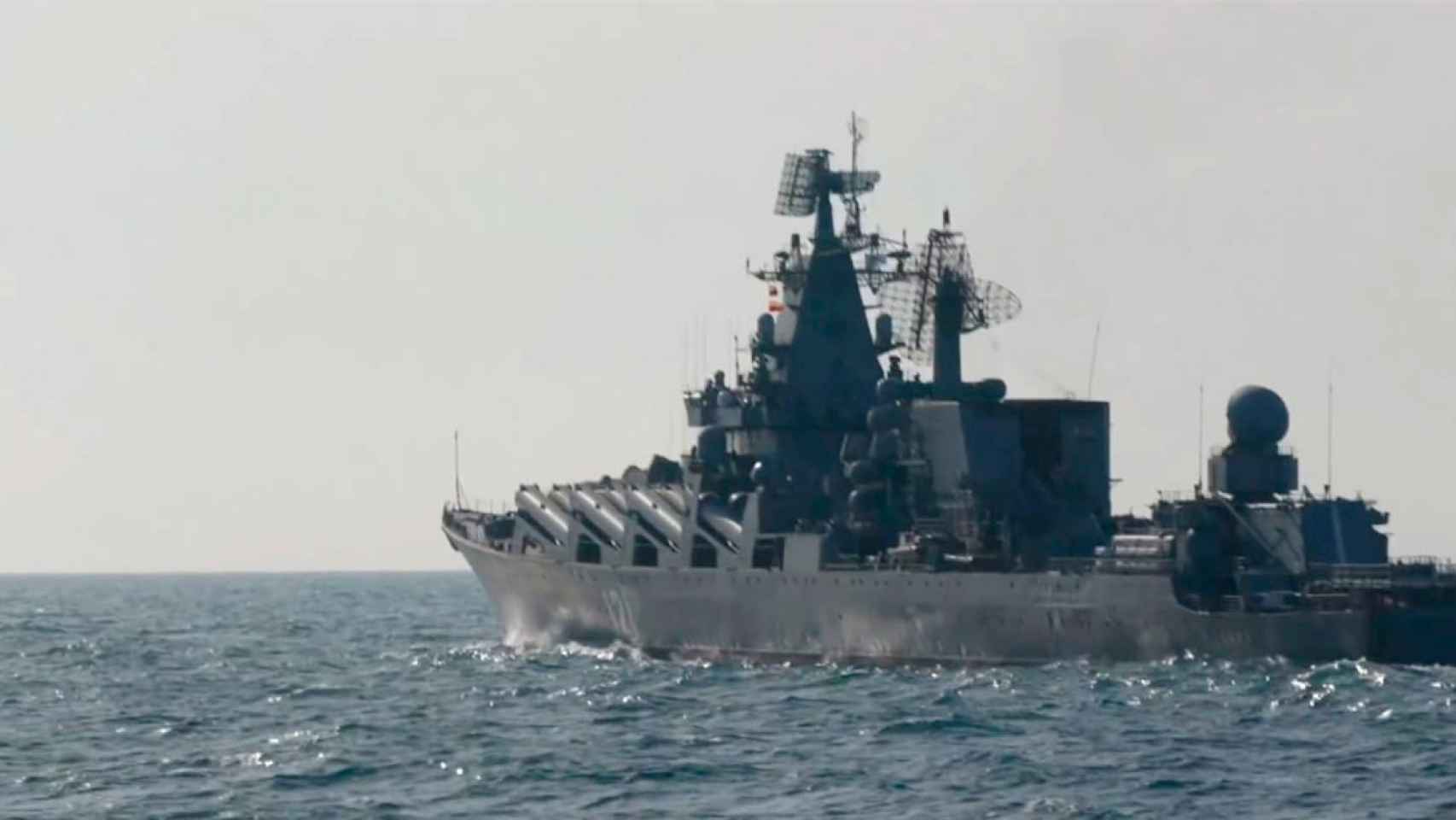 El crucero Moskva, buque insignia de la Armada rusa en el mar negro / GOBIERNO RUSO
