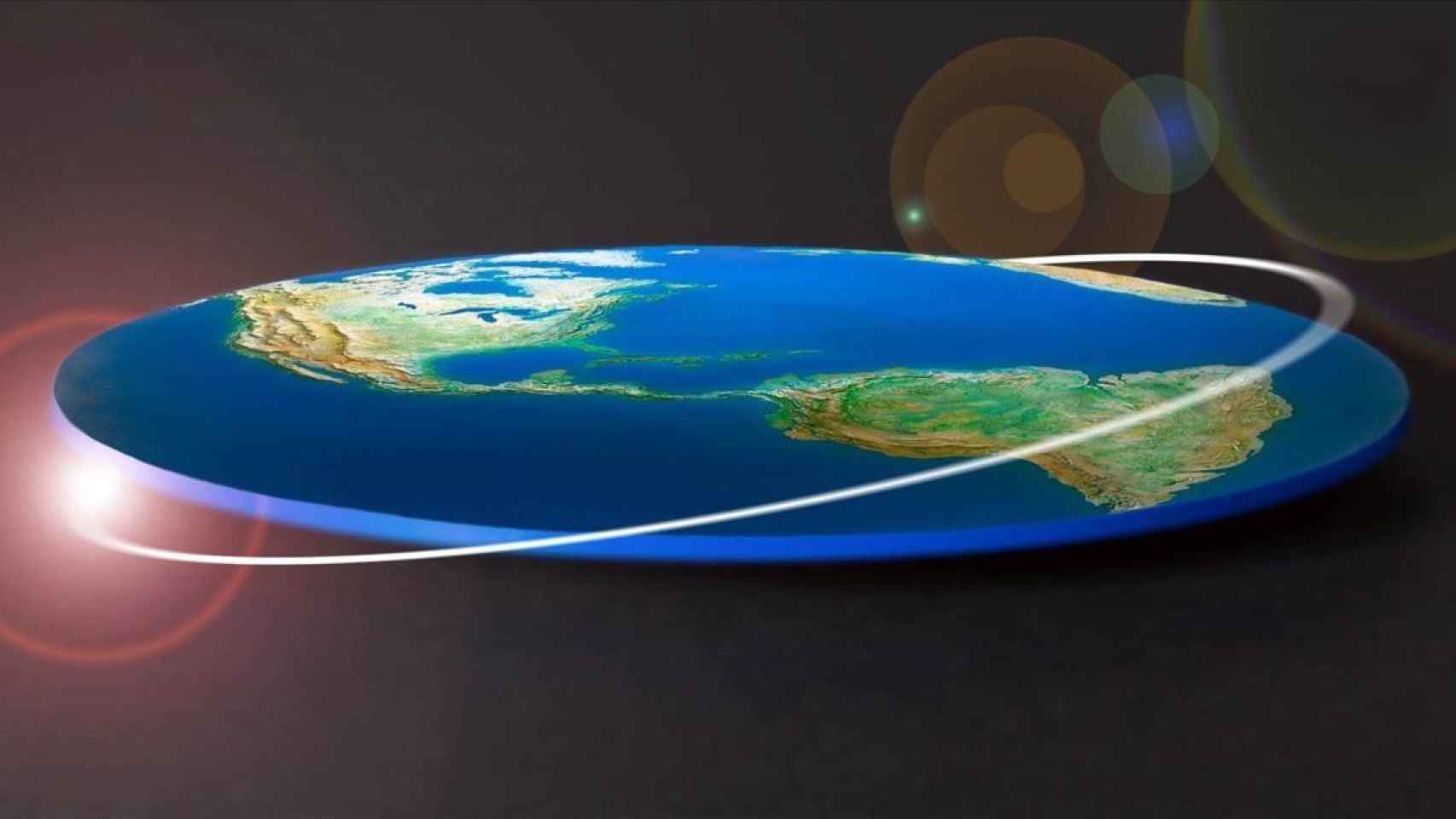 Simulación sobre la Tierra en forma de disco aportada por los terraplanistas / FEIC