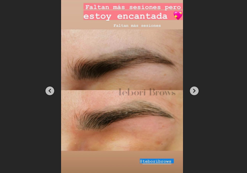Adara Molinero muestra el antes y el después de sus cejas / INSTAGRAM