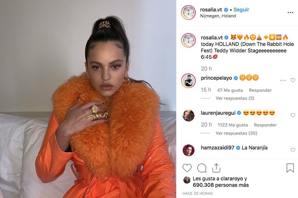 Rosalía presume de carísima chaqueta en sus redes sociales / INSTAGRAM