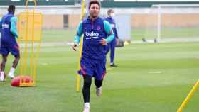 Messi entrenando con el Barça / FC Barcelona
