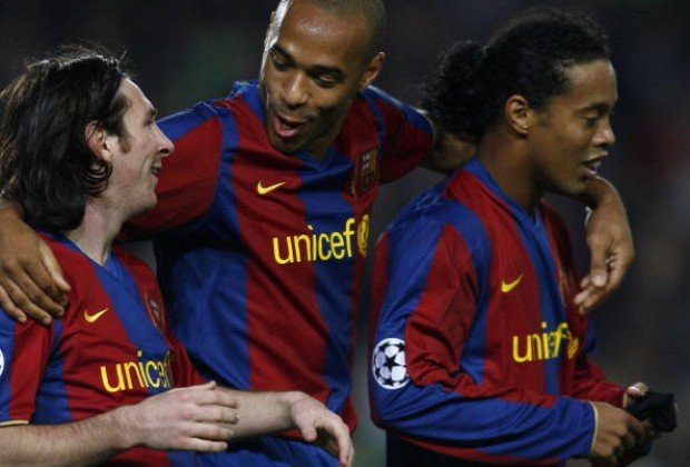 Henry, junto a Messi y Ronaldinho | FCB