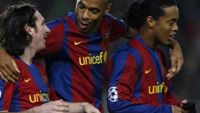 Henry, junto a Messi y Ronaldinho | FCB