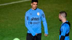 Luis Suárez en un entrenamiento con Uruguay / EFE