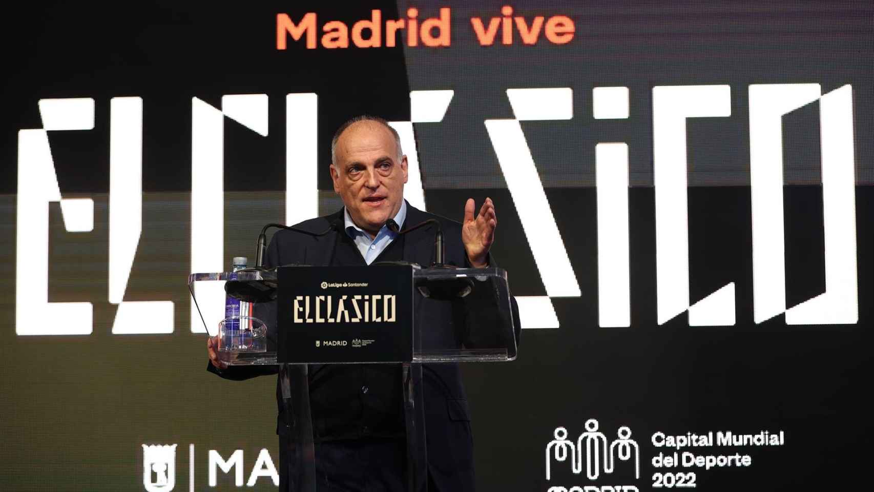 Javier Tebas, en un acto promocional de la Liga / EFE