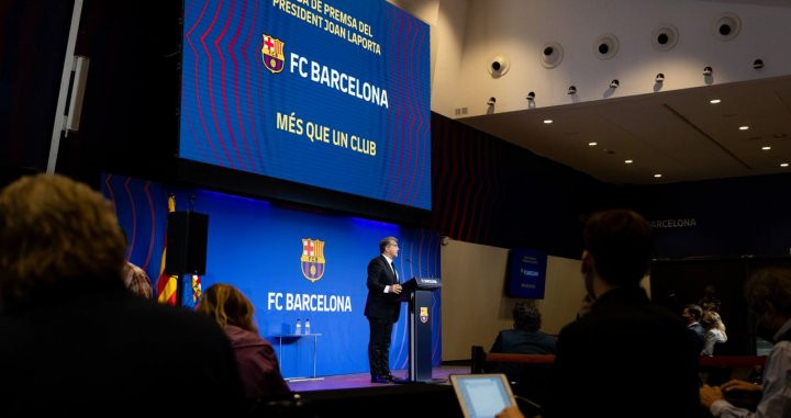Laporta en rueda de prensa valorando la situación del Barça / FC Barcelona
