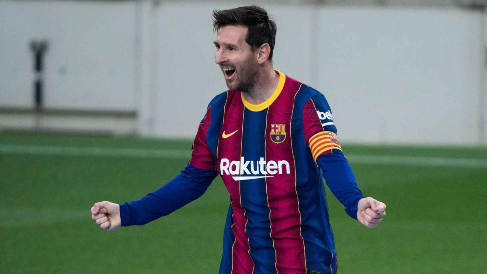Leo Messi, celebrando su gol ante el Granada / EFE