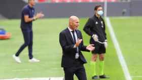 Zidane durante el partido del Real Madrid en San Mamés / Redes
