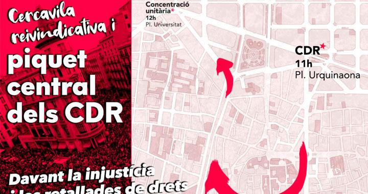 Anuncio de los piquetes de los CDR a las 11:00 horas en el centro de Barcelona / CG