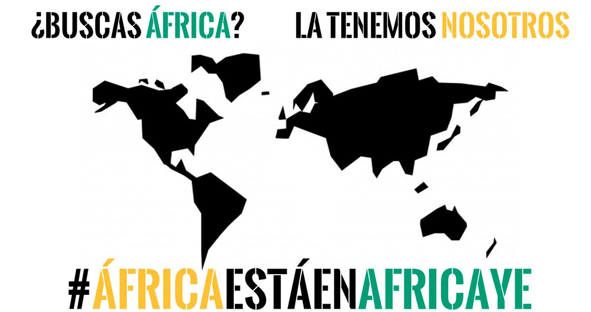 Un mapa del mundo sin el continente africano, campaña de difusión del proyecto Africaye / AFRICAYE