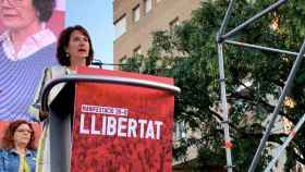 La presidencia de la ANC, Elisenda Paluzie, en la manifestación independentista de este sábado en Barcelona / OMNIUM