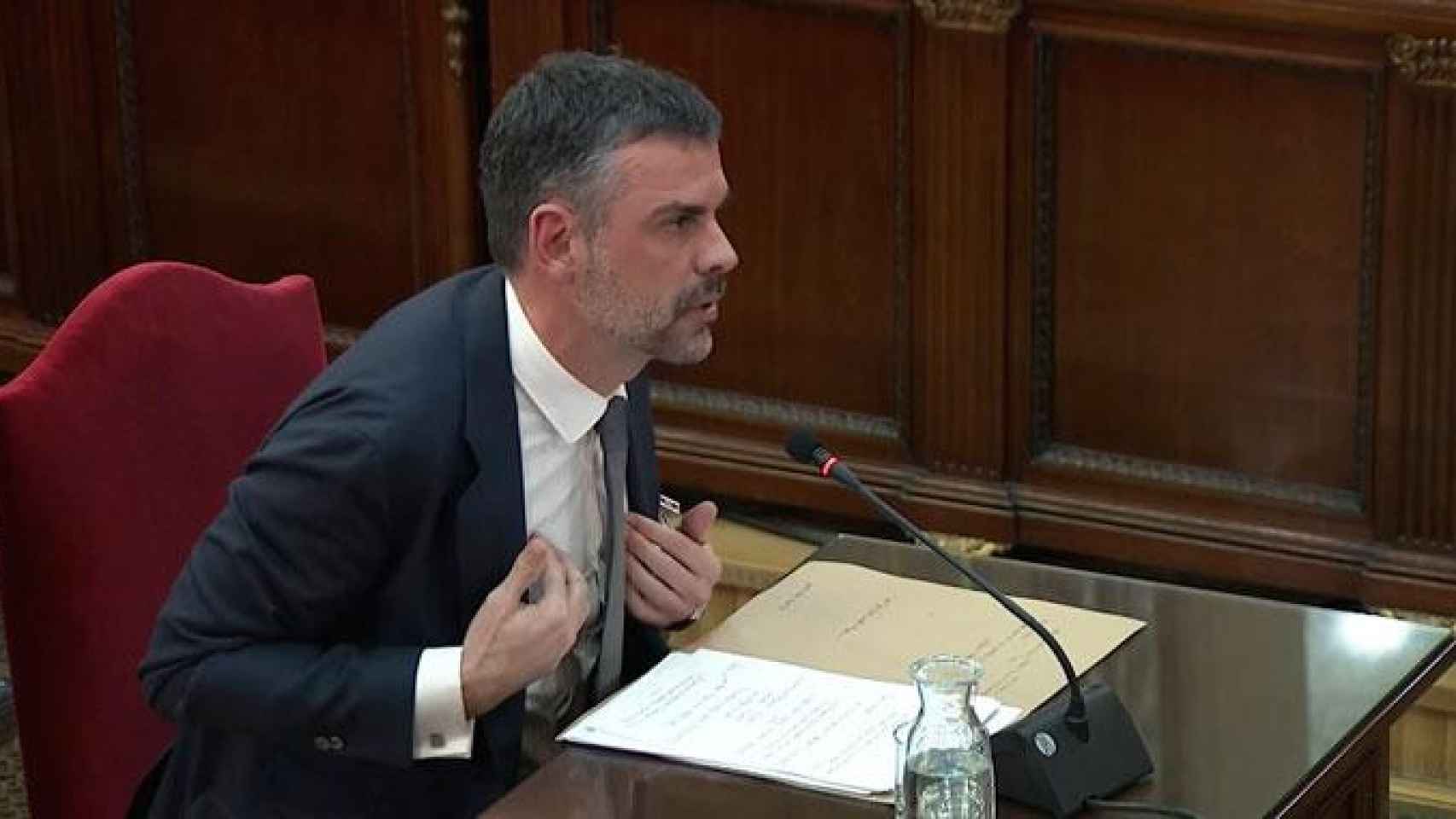 Santi Vila, exconsejero de Empresa y Conocimiento de la Generalitat, en la Sala Segunda del Tribunal Supremo