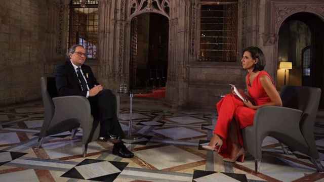 Quim Torra es entrevistado por Ana Pastor en el Palau de la Generalitat / GOVERN