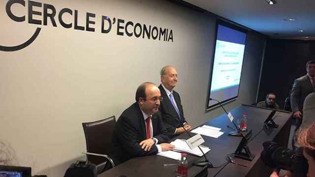 Miquel Iceta, candidato del PSC en las elecciones del 21D, en una conferencia en el Círculo de Economía / CG