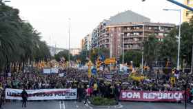 Catalanes a favor del 'procés' en una de las manifestaciones / EFE