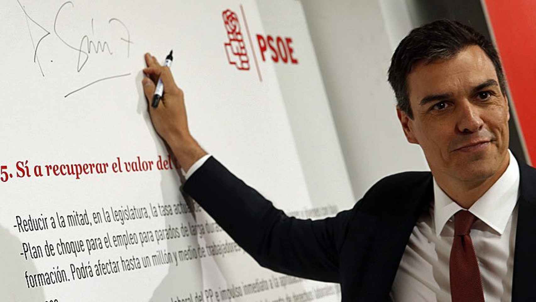 Pedro Sánchez, líder del PSOE, durante el acto de presentación de sus propuestas electorales para un gobierno de cambio.