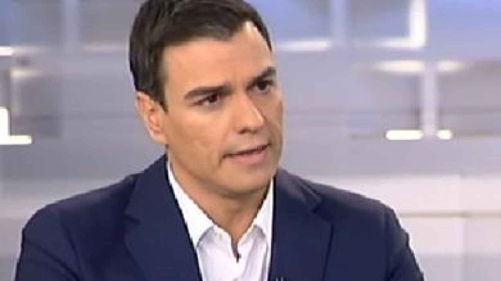 Pedro Sánchez durante una entrevista en Telecinco