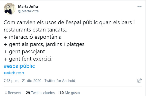 Tuit de Marta Jofra, segunda teniente de alcaldía de Vilanova i la Geltrú /TWITTER