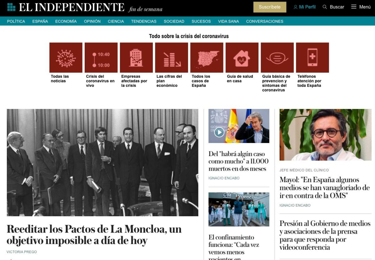 La web de El Independiente