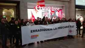 Los operadores de telefonía se manifiestan hoy en Barcelona contra la subcontratación / CG