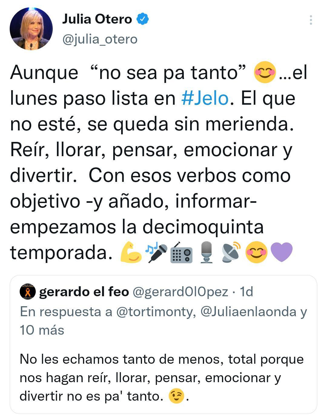 Julia Otero anuncia su regreso a la radio / INSTAGRAM