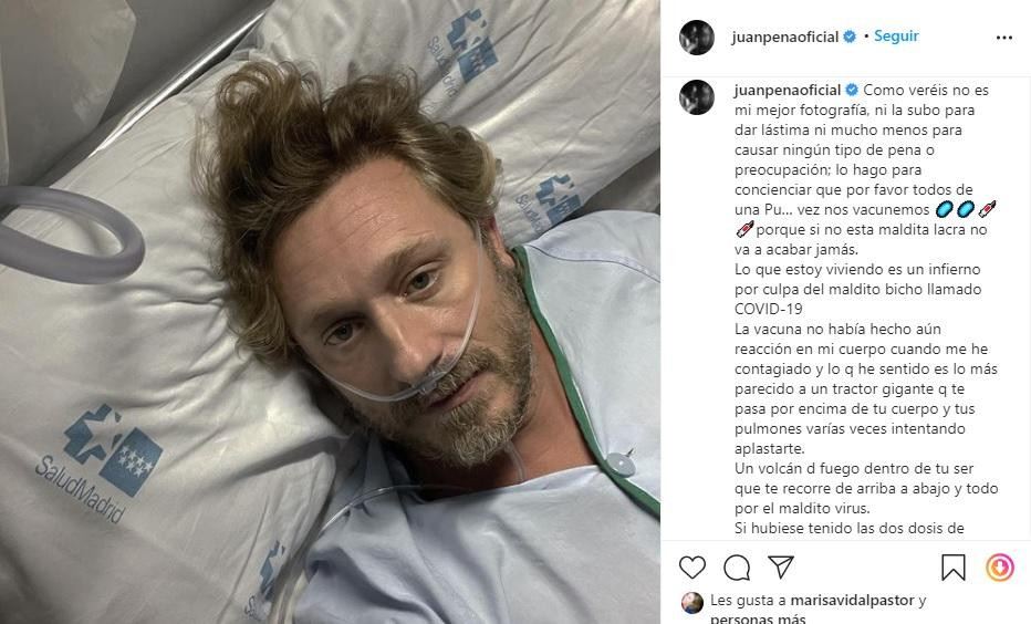 El cantante Juan Peña en el hospital / INSTAGRAM