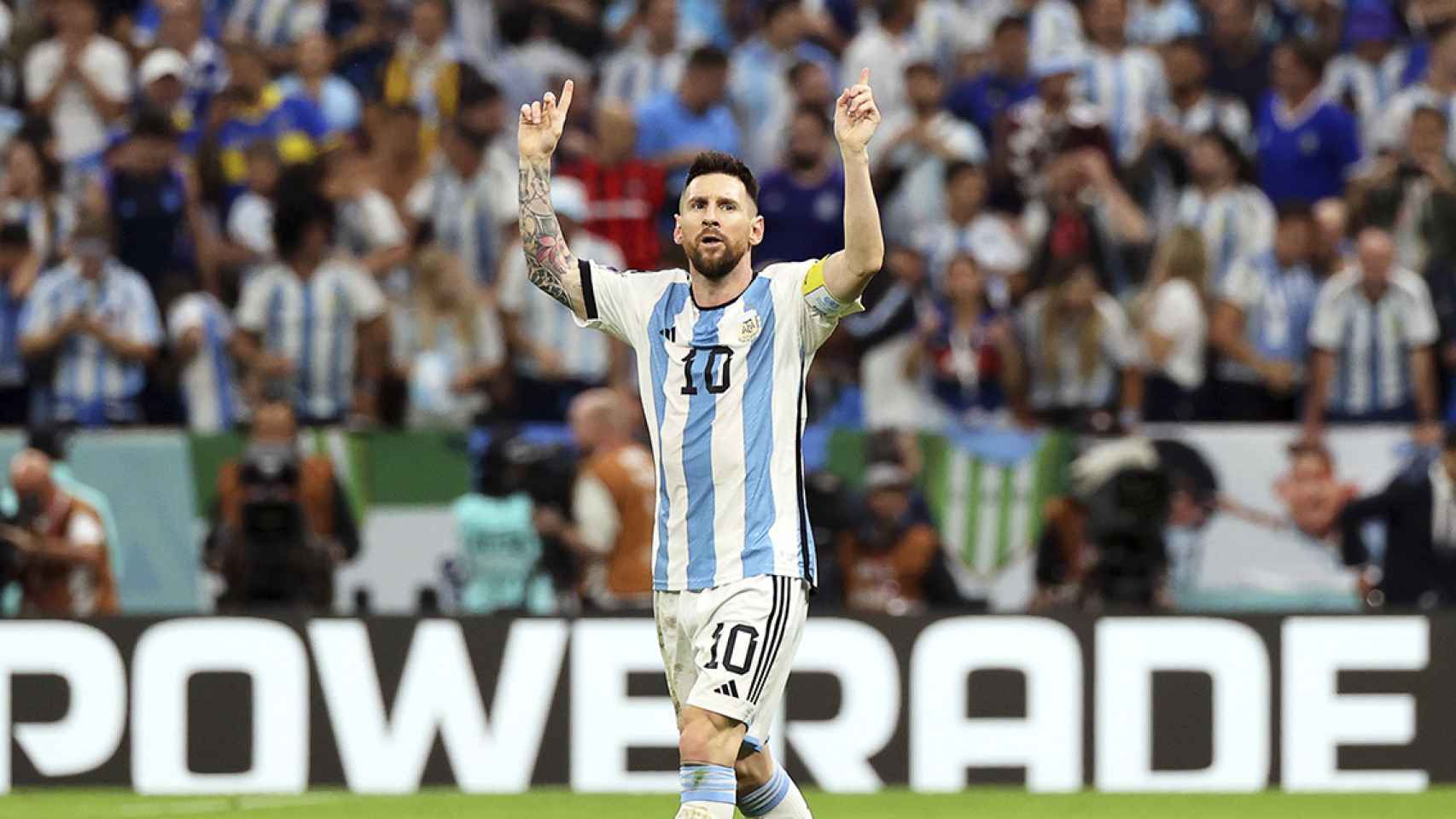 Messi celebra su importante gol en la victoria de Argentina contra Países Bajos / EFE